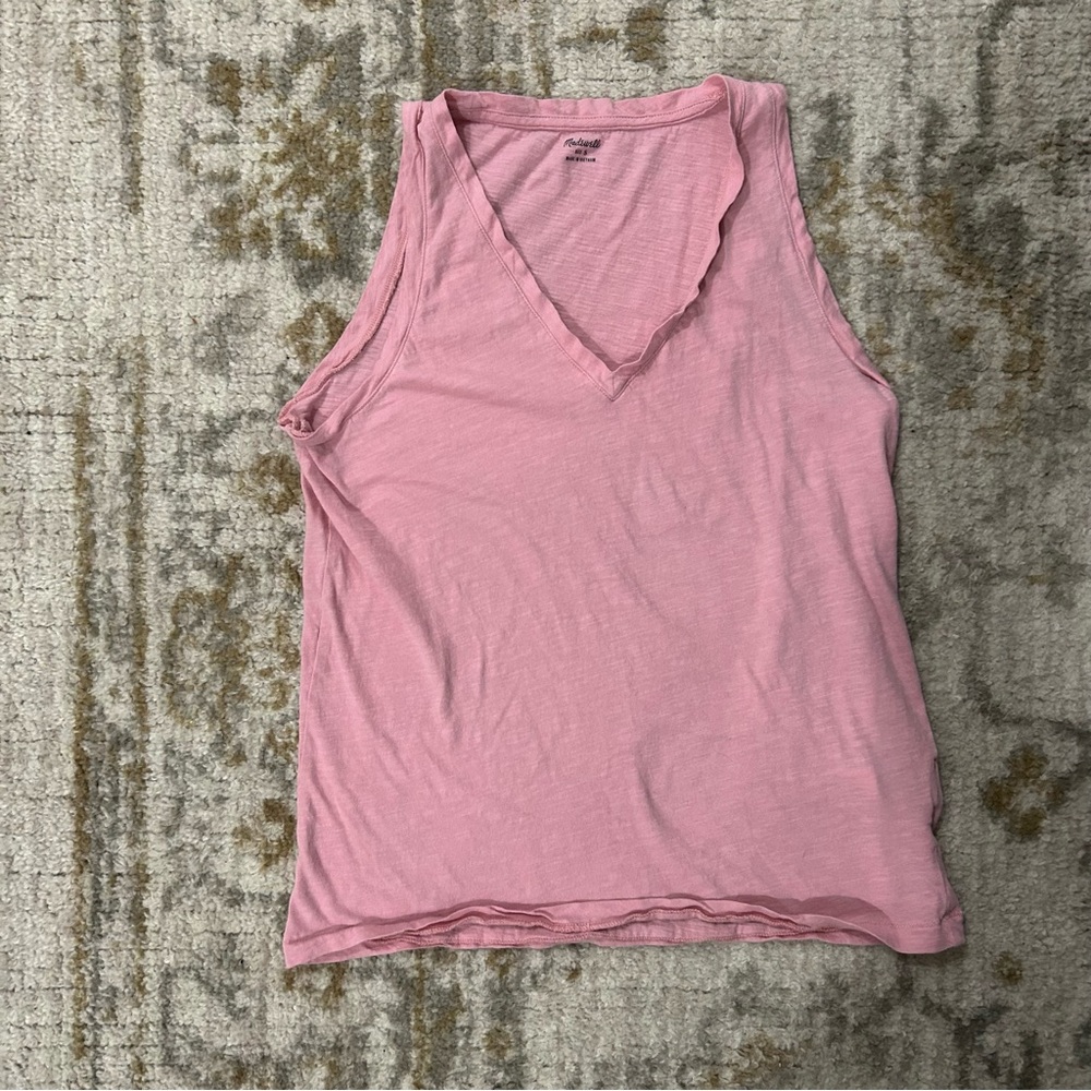 Madewell Light Pink V-Neck Tank Top